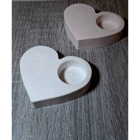 Suport lumânare inimă din ipsos