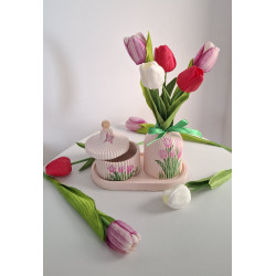 Set vaza cu flori si decoratiune