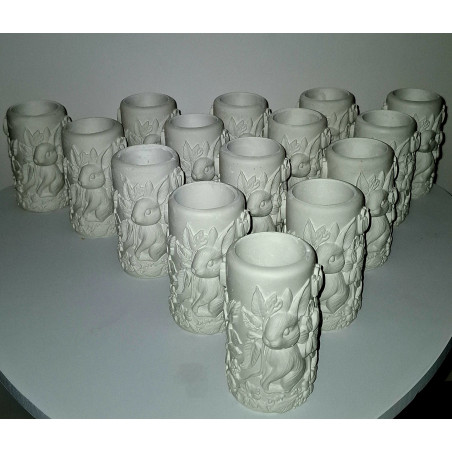 Suport lumânare din ipsos cu iepuraș